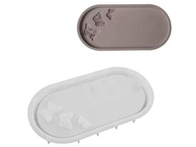 Molde silicona bandeja ovalada 3 mariposas chica